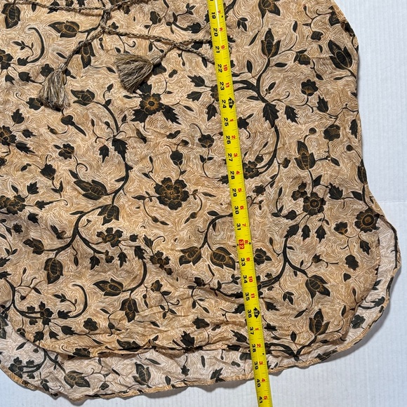 ULLA JOHNSON Agadir Cover-Up Midi Floral Pattern Dress Tassel Tie Puff Sleeve S - Picture 12 of 15